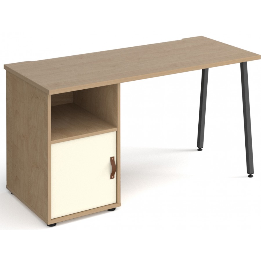 Sparta Straight Desk With Pedestal and Cupboard Door